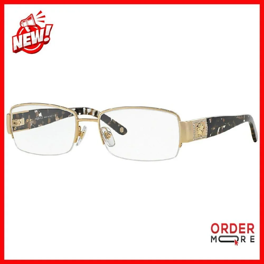 Gold Frame Eyeglasses with 53mm Lenses, Non-Prescription Optical Wear